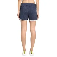 Rute Women Blue Cotton Slim Fit Solid Smart Shorts-thumb3
