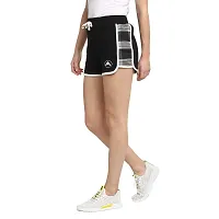 Rute Women Black Slim Fit Self Design Smart Shorts-thumb2