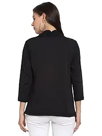 Rute Black Cotton Shrug Short Sleeves for Women-thumb2