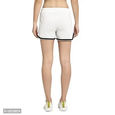 Rute Women White Slim Fit Cotton Solid Smart Shorts-thumb5