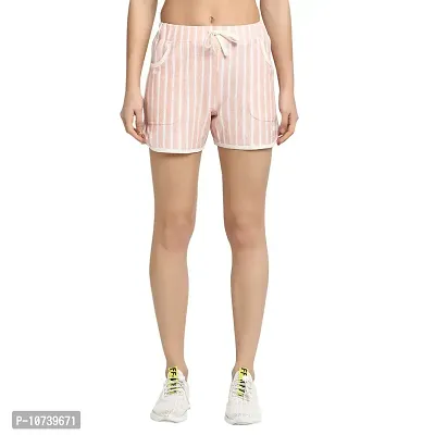 Rute Women Pink Slim Fit Self Design Smart Shorts