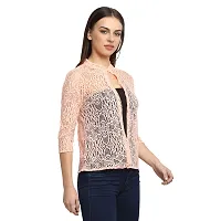 Rute Women Pink Cotton Open Front Shrug-thumb3