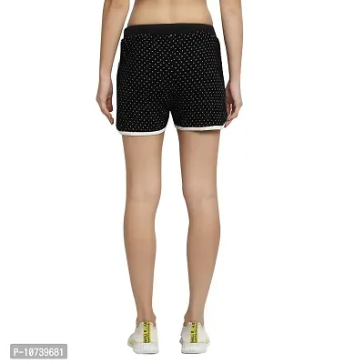 Rute Women Black Slim Fit Solid Smart Casual Shorts-thumb4