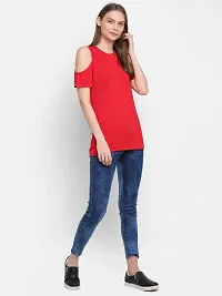 RUTE Women's Viscose Off Shoulder Solid Top with Plus Size (2XS to 10XL) Red-thumb1