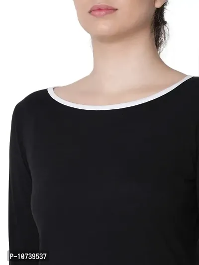 RUTE Women's Cotton Black Long Sleeves T-Shirt w/Plus Size-thumb5