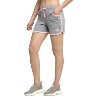 Rute Women Light Grey Slim Fit Solid Smart Shorts-thumb2