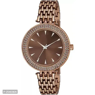 Bolun Brown Diamond Cash Metal Analog Girls and Women Watch-thumb2