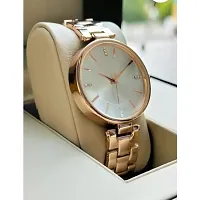 Bolun Silver Dial Rose Metal BD Belt Wrist Women Watch-thumb2