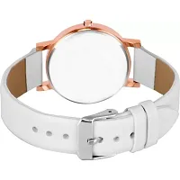 Bolun White Leather Analog Women and Girls Watch-thumb3