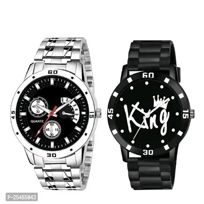 Bolun Silver Metal And King PU Men and Boys Watch-thumb0