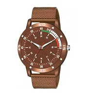 Bolun Brown Tri Dial With King Brown Bracelet PU Men And Boys Watch-thumb1
