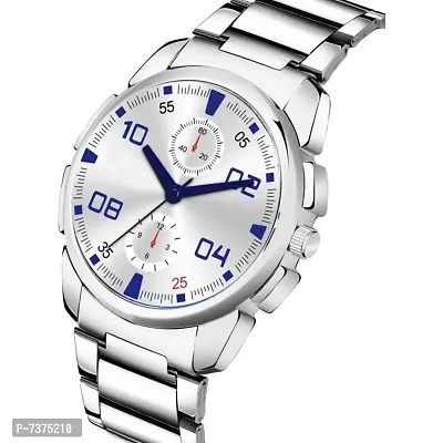 Stylish Silver Dial Analog Watch For Men-thumb2