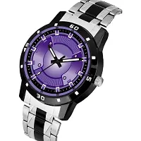 Stylish Purple Dial Analog Watch For Men-thumb1