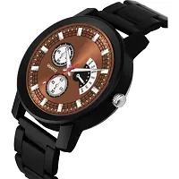 Bolun Black Cash Crono Brown Dial  PU Belt Men and Boys Analog Watch-thumb1