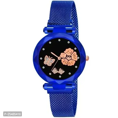 Bolun Rose And Bty Dial Meg Cash Blue Megnet Belt Girls and Women Analog Watch-thumb2