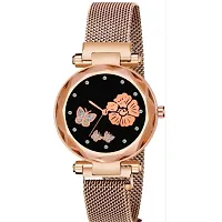 Bolun Rose Megnet Belt Bty Dial Rose Girls and Women Analog Watch-thumb1