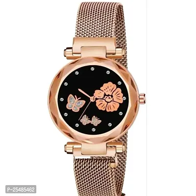 Bolun Rose Megnet Belt Bty Dial Rose Girls and Women Analog Watch-thumb2