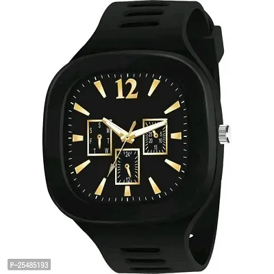 Bolun Black Square PU Men and Boys kids Watch-thumb2