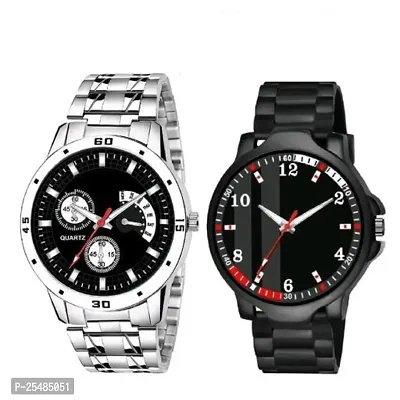 Bolun Silver Metal And PU Men and Boys Watch