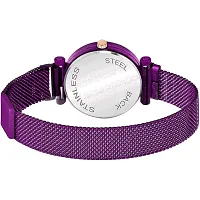 Bolun Rose And Bty Dial Meg Cash Purple Megnet Belt Girls and Women Analog Watch-thumb3