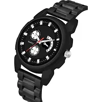 Trendy Black Av Dial Men Pu Watch-thumb1