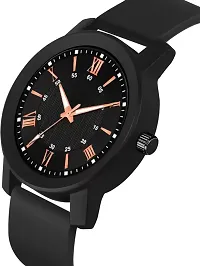 Bolun Black Dial BR Black Cash Smart Pu Belt Men And Boys Watch-thumb2