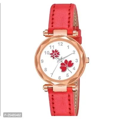 Bolun Red Leather Women Analog Watch-thumb0