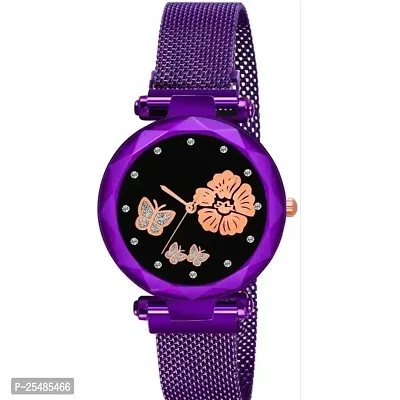 Bolun Purple Megnet Belt Bty Dial Purple Girls and Women Analog Watch-thumb2