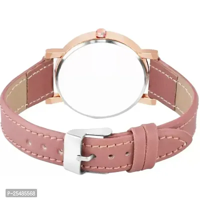 Bolun Pink Leather Analog Women and Girls Watch-thumb4