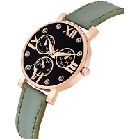 Bolun Meena Dial Rz Cash Green Leather Analog Women and Girls Watch-thumb2