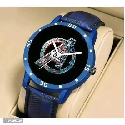 Bolun Blue Cash avg Blue Leather Men And Boys Watch