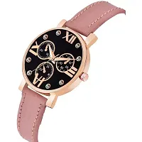 Bolun Meena Dial Rz Cash Pink Leather Analog Women and Girls Watch-thumb2