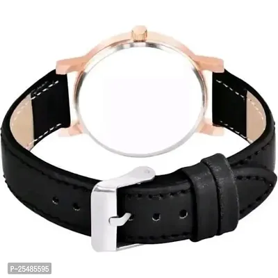 Bolun Black Round Leather Belt Analog Women and Girls Watch-thumb4