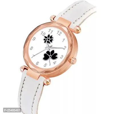 Bolun White Leather Women Analog Watch-thumb2