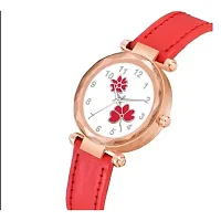 Bolun Red Leather Women Analog Watch-thumb1