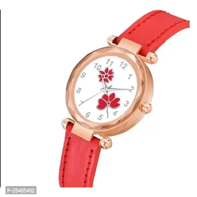 Bolun Red Leather Women Analog Watch-thumb2