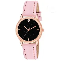 Bolun Black 4Figure Dial Rose Rl Cash Leather Pink Belt Analog Women and Girls Watch2-thumb1