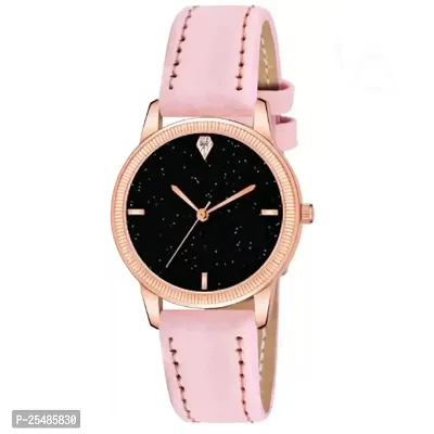 Bolun Black 4Figure Dial Rose Rl Cash Leather Pink Belt Analog Women and Girls Watch2-thumb2