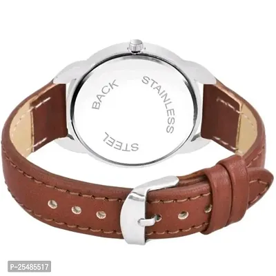 Bolun New Queen Dial Diamond Silver Cash Brown Belt Women and Girls Watch-thumb3