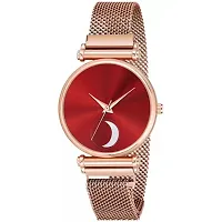 Bolun Chand Red Dial Megnet Rose Belt  Girls and Women Analog Watch-thumb1