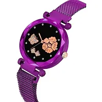 Bolun Rose And Bty Dial Meg Cash Purple Megnet Belt Girls and Women Analog Watch-thumb2