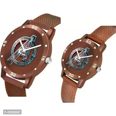 Bolun Brown Avenger Dial PU Strep Couple Men And Women Watch-thumb2