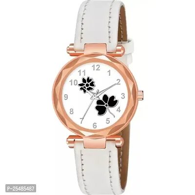 Bolun White Leather Women Analog Watch