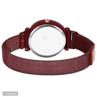 Bolun White Design Bty Dial Red Megnet Belt Girls and Women Analog Watch-thumb4