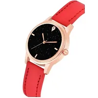 Bolun Black 4Figure Dial Rose Rl Cash Leather Red Belt Analog Women and Girls Watch2-thumb2