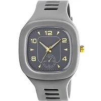 Bolun Grey New Crono Square PU Men and  kids Watch-thumb1