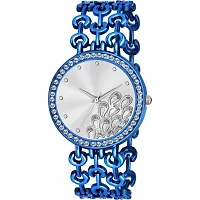 Bolun Blue Peacock Metal Girls and Women Watch-thumb1