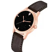 Bolun Black 4Figure Dial Rose Rl Cash Leather Brown Belt Analog Women and Girls Watch2-thumb2