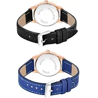 Bolun Black Roman Dial Black and SkyBlue Leather Belt Combo Women and Girls Watch-thumb2