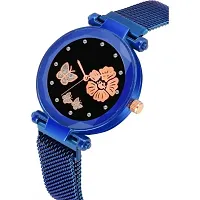 Bolun Rose And Bty Dial Meg Cash Blue Megnet Belt Girls and Women Analog Watch-thumb2